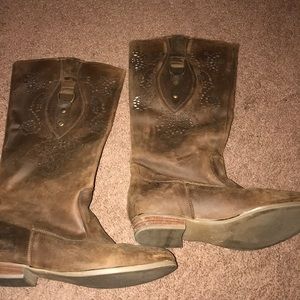 Leather cow girl boots